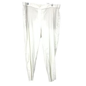 J. Jill Linen Stretch Pants Womens Size XL White Elastic Waist Cropped Leg